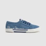 adidași de bază din denim brady femei Pepe Jeans albastru de fabrică 6Z0R46633
