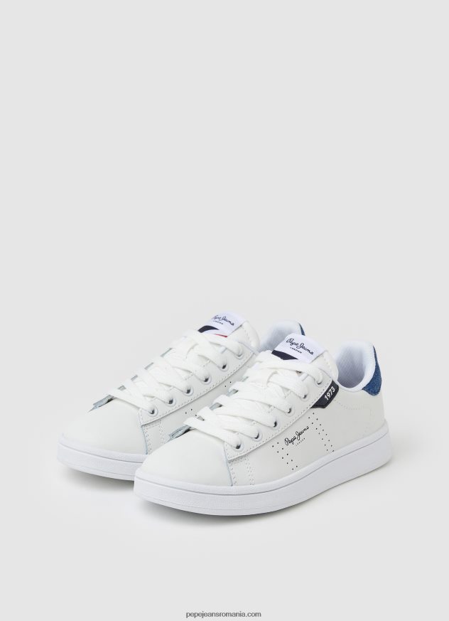 adidași player de bază din piele băiat Pepe Jeans alb 6Z0R461524 - imagine 3