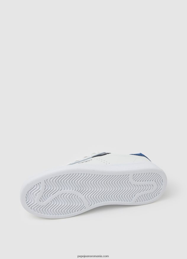 adidași player de bază din piele băiat Pepe Jeans alb 6Z0R461524 - imagine 5