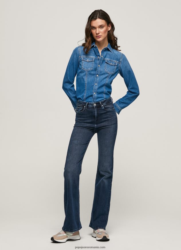 blugi_evazati_cu_talie_inalta_willa_femei_pepe_jeans_denim_6z0r4661.jpg blugi evazați cu talie înaltă Willa femei Pepe Jeans denim 6Z0R4661 - imagine 1