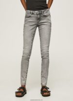 blugi skinny pixie cu talie medie femei Pepe Jeans denim 6Z0R4643 - imagine 2