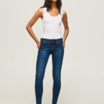 blugi skinny pixie cu talie medie femei Pepe Jeans denim 6Z0R4644