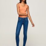 blugi skinny pixie cu talie medie femei Pepe Jeans denim 6Z0R4650