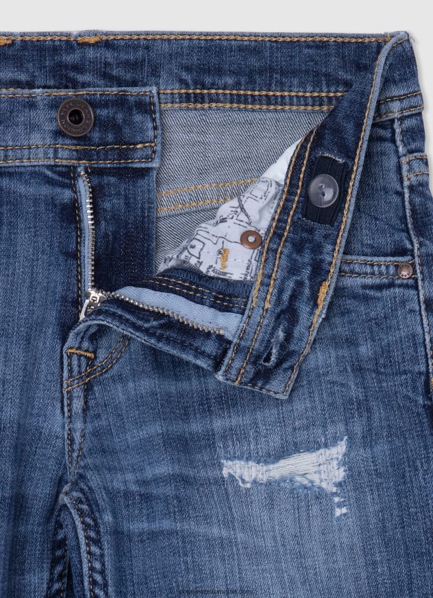 blugi slim cu talie medie încasat băiat Pepe Jeans denim 6Z0R461578 - imagine 3