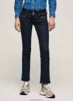 blugi Venus cu talie joasă, drepte femei Pepe Jeans denim 6Z0R4637 - imagine 2