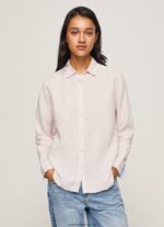 cămașă cu formă normală cu imprimeu în dungi femei Pepe Jeans roz moale 6Z0R46332