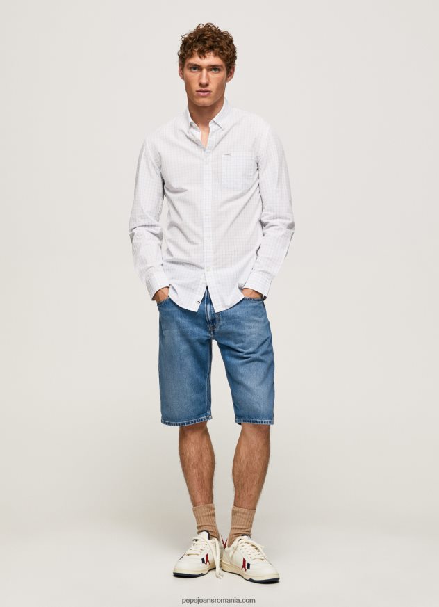 cămașă din poplin larry slim fit bărbați Pepe Jeans albastru înălbitor 6Z0R461028 - imagine 2