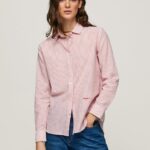 cămașă din voile de bumbac în dungi femei Pepe Jeans studio roșu 6Z0R46348