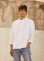 cămașă oxford subțire lucius cu dungi bărbați Pepe Jeans albastru înălbitor 6Z0R461026