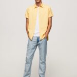 cămașă Parker cu mâneci scurte bărbați Pepe Jeans strălucire 6Z0R461057