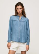 cămașă regulată cu guler mao femei Pepe Jeans albastru 6Z0R46351