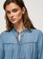 cămașă regulată cu guler mao femei Pepe Jeans albastru 6Z0R46351 - imagine 3