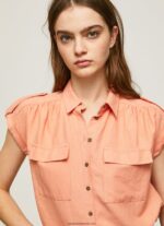 cămașă utilitare cu mâneci scurte femei Pepe Jeans piersică 6Z0R46340 - imagine 3