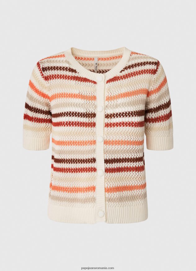 cardigan din bumbac cu imprimeu în dungi femei Pepe Jeans multi 6Z0R46235 - imagine 5