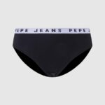 chiloți clasici cu logo imprimat femei Pepe Jeans negru 6Z0R46539