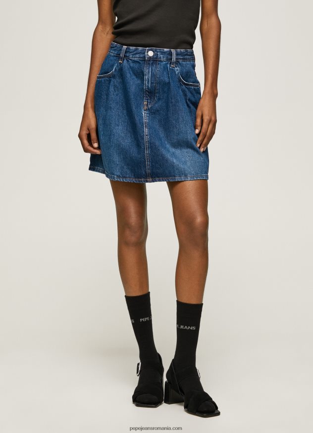 fusta scurta din denim de bumbac femei Pepe Jeans denim 6Z0R4699 - imagine 2