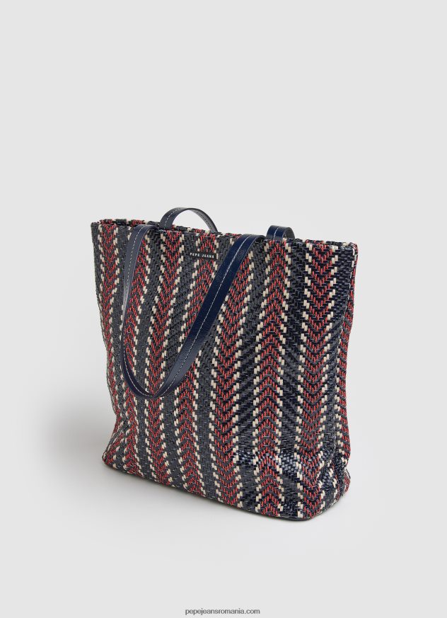 geantă shopper din țesătură în zig zag femei Pepe Jeans dulwich 6Z0R46739 - imagine 2