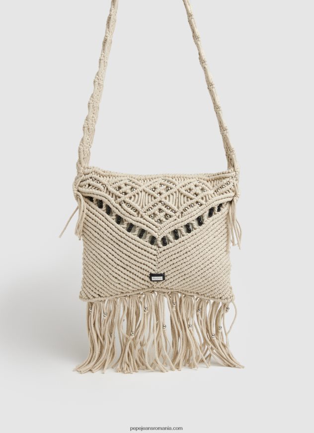 geantă tote cu logo în relief femei Pepe Jeans cămilă 6Z0R46710 - imagine 4