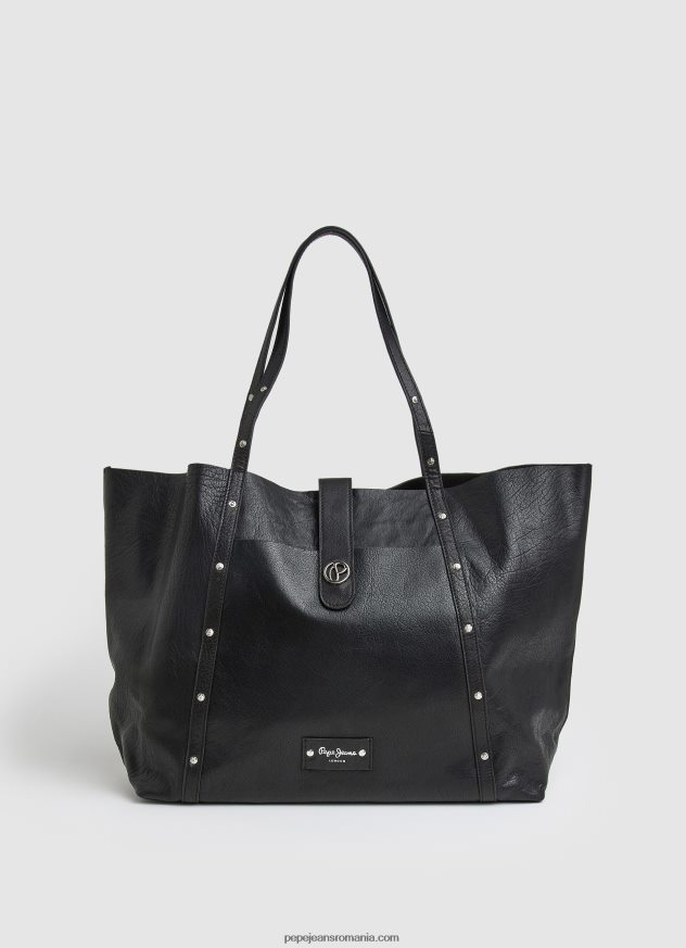 geanta_tote_din_piele_femei_pepe_jeans_negru_6z0r46747.jpg geantă tote din piele femei Pepe Jeans negru 6Z0R46747 - imagine 1