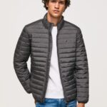 jachetă căptușită bărbați Pepe Jeans negru spalat 6Z0R46839