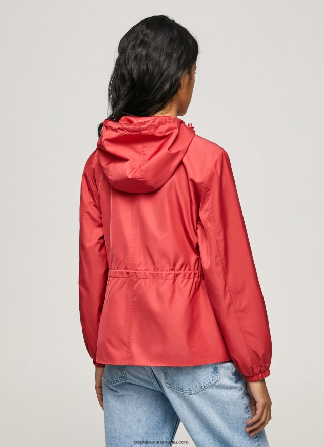 jachetă de vânt cu glugă femei Pepe Jeans studio roșu 6Z0R46129 - imagine 4