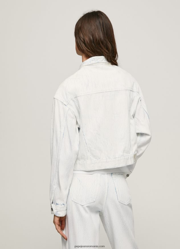 jachetă din denim cu efect de crăpare femei Pepe Jeans denim 6Z0R4695 - imagine 4