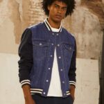 jachetă din stofă combinată bărbați Pepe Jeans denim 6Z0R46846