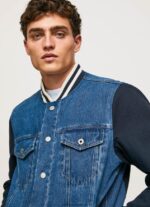 jachetă din stofă combinată bărbați Pepe Jeans denim 6Z0R46846 - imagine 5