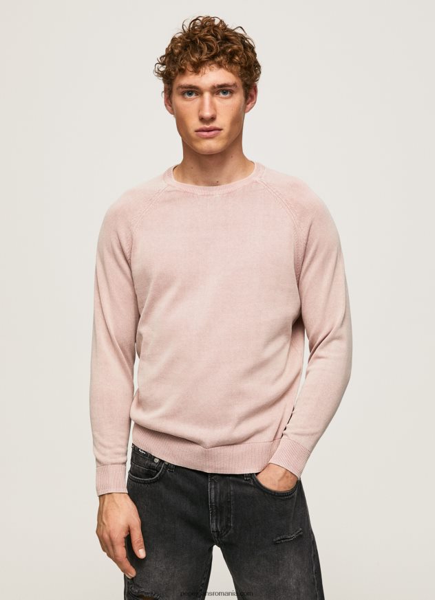 jerseu_de_bumbac_cu_guler_rotund_barbati_pepe_jeans_inalbitor_roz_6z0r46863.jpg jerseu de bumbac cu guler rotund bărbați Pepe Jeans înălbitor roz 6Z0R46863 - imagine 1