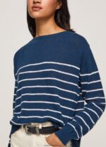 jerseu de bumbac cu imprimeu dungi femei Pepe Jeans ocean 6Z0R46237 - imagine 3