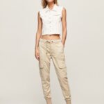 joggeri cargo noi de cruciada femei Pepe Jeans piatră 6Z0R46318