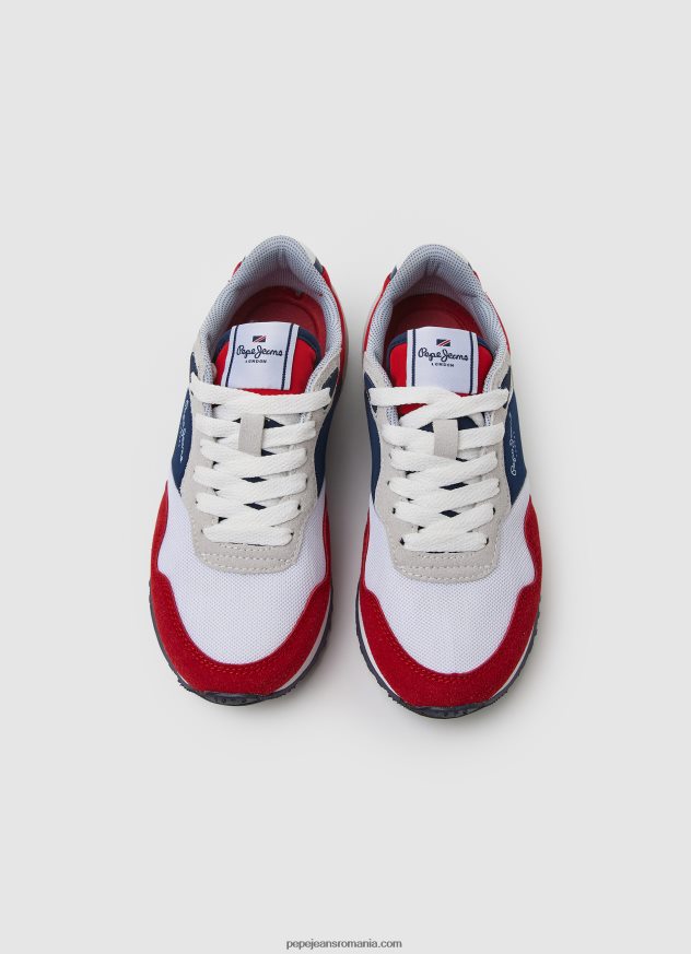 london may pantofi sport combinați băiat Pepe Jeans roșu 6Z0R461531 - imagine 2