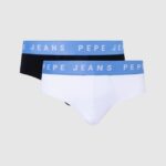 Pachet 2 slip din bumbac elastic bărbați Pepe Jeans alb 6Z0R461149