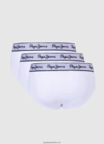 Pachet 3 slip elastic din bumbac bărbați Pepe Jeans alb 6Z0R461156 - imagine 2