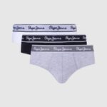 Pachet 3 slip elastic din bumbac bărbați Pepe Jeans marnă cenușie 6Z0R461157