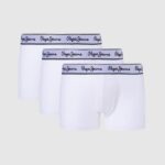 Pachet de 3 boxeri din bumbac elastic bărbați Pepe Jeans alb 6Z0R461159