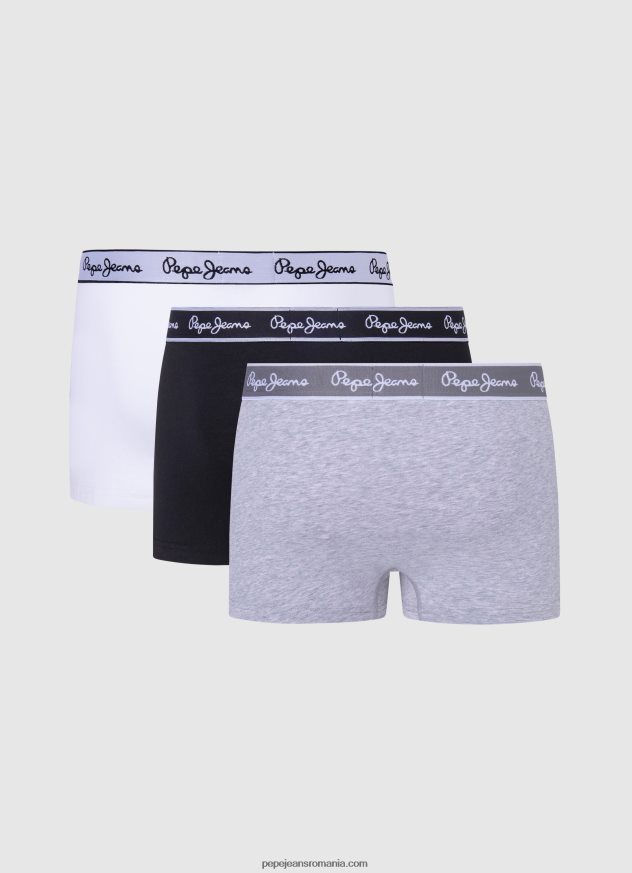 Pachet de 3 boxeri din bumbac elastic bărbați Pepe Jeans marnă cenușie 6Z0R461160 - imagine 2