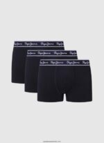 Pachet de 3 boxeri din bumbac elastic bărbați Pepe Jeans negru 6Z0R461161