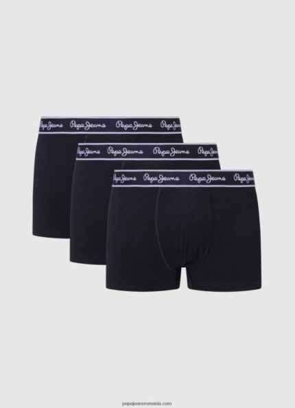 Pachet de 3 boxeri din bumbac elastic bărbați Pepe Jeans negru 6Z0R461161
