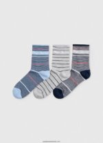 Pachet de 3 șosete cu dungi femei Pepe Jeans ecru 6Z0R46565 - imagine 4