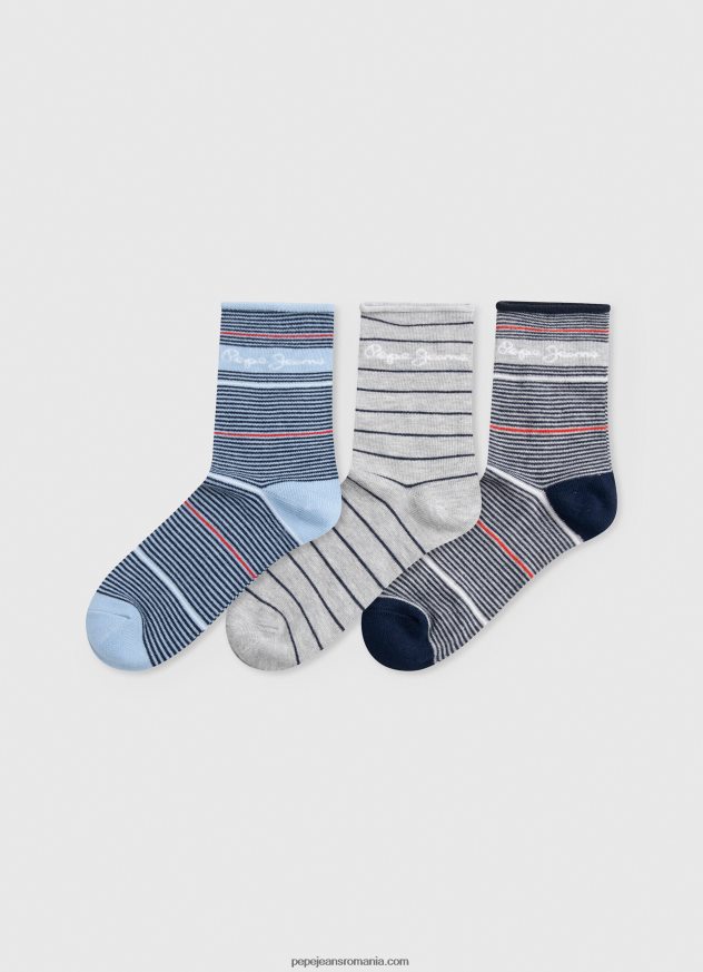 Pachet de 3 șosete cu dungi femei Pepe Jeans multi 6Z0R46564 - imagine 1