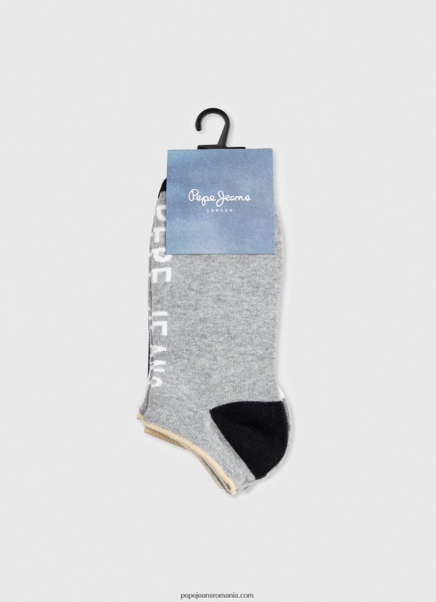Pachet de 3 șosete la gleznă bărbați Pepe Jeans negru 6Z0R461147 - imagine 3