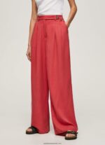 pantaloni largi plisați femei Pepe Jeans studio roșu 6Z0R46289 - imagine 2