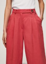 pantaloni largi plisați femei Pepe Jeans studio roșu 6Z0R46289 - imagine 3