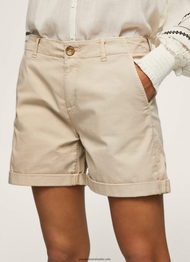 pantaloni scurți chino cu ajustare normală femei Pepe Jeans piatră 6Z0R46524 - imagine 3