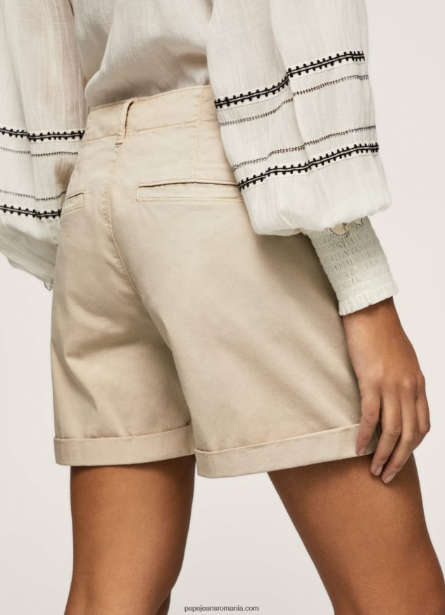 pantaloni scurți chino cu ajustare normală femei Pepe Jeans piatră 6Z0R46524 - imagine 5