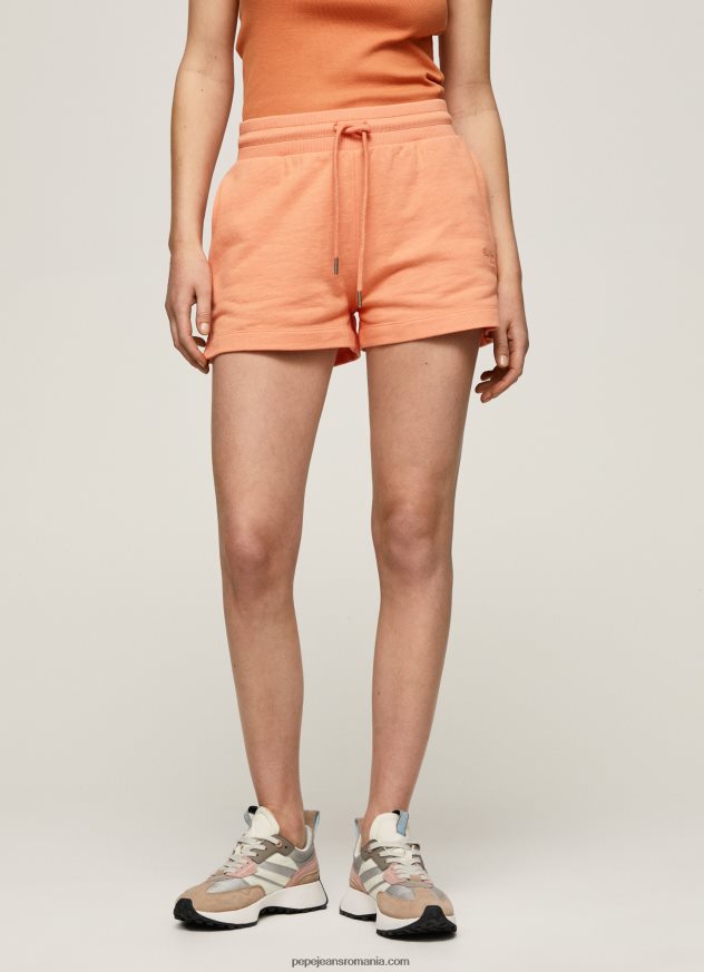 pantaloni scurți din bumbac cu talie reglabilă femei Pepe Jeans piersică 6Z0R46515 - imagine 2