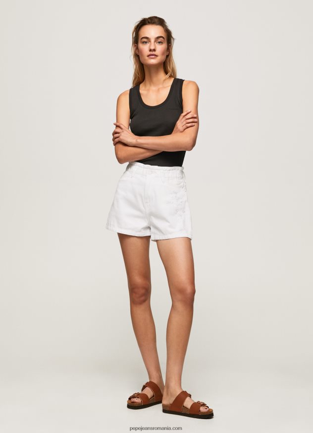 pantaloni scurți din denim cu flori brodate femei Pepe Jeans denim 6Z0R46512 - imagine 2