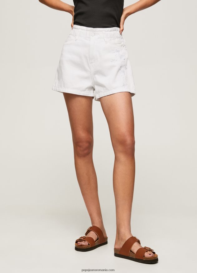 pantaloni scurți din denim cu flori brodate femei Pepe Jeans denim 6Z0R46512 - imagine 3