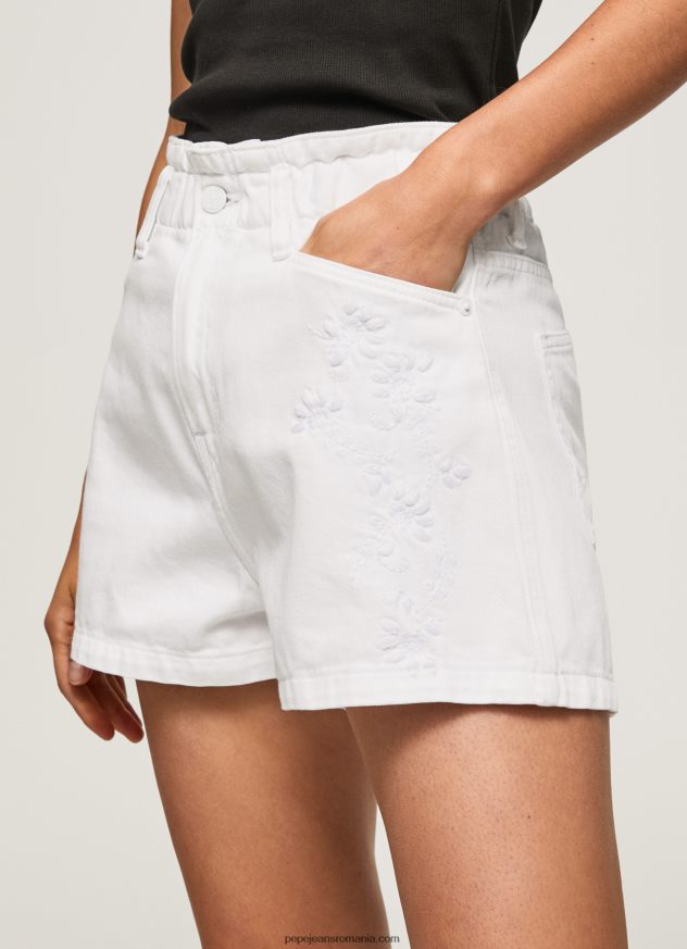 pantaloni scurți din denim cu flori brodate femei Pepe Jeans denim 6Z0R46512 - imagine 4